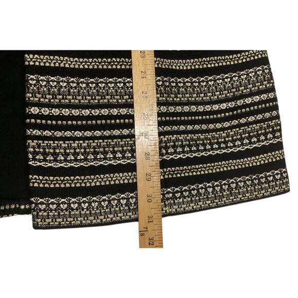 Chico's black and gold striped metallic tweed long jacket size 2 - Picture 7 of 8